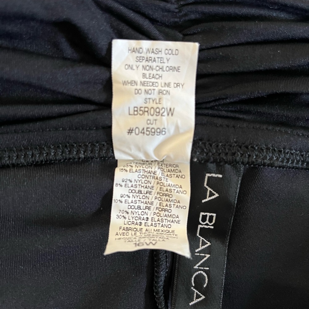 La Blanca black ruched waist swim skirt 16W - Picture 5 of 8